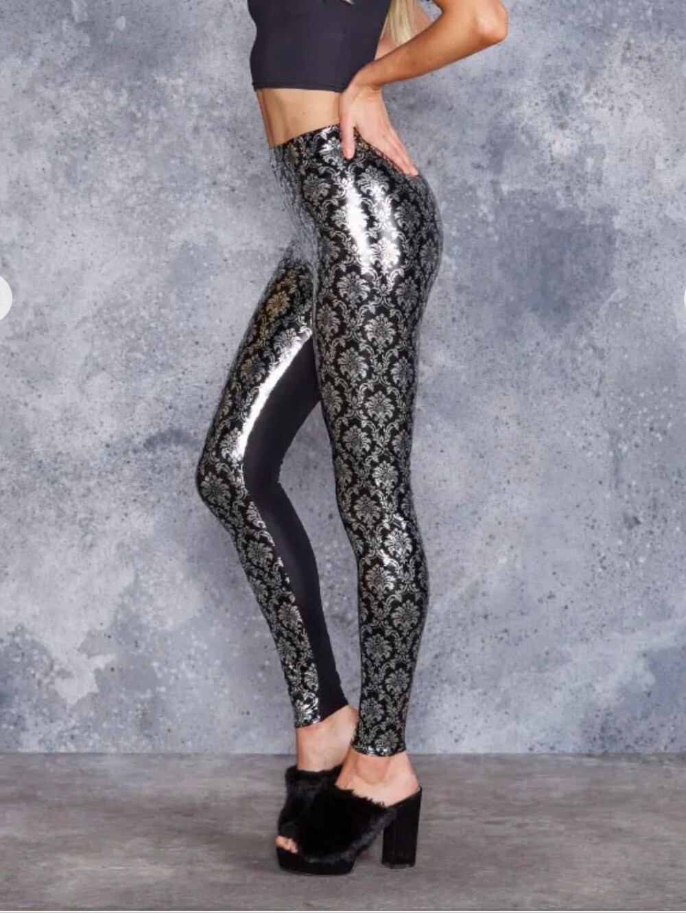Blackmilk Wallpaper Shiny Shiny New Slicks Leggings - Limited NWOT